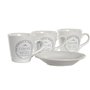 Lot de tasses avec soucoupes DKD Home Decor Métal Blanc Grès 90 ml 45,99 €