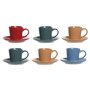 Lot de tasses avec soucoupes DKD Home Decor Rouge Bleu Vert Jaune Grès 1 56,99 €