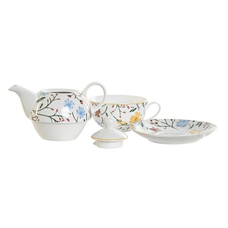 Jeu de Théière DKD Home Decor Porcelaine Bleu Terre cuite Blanc Jaune (3 92,99 €