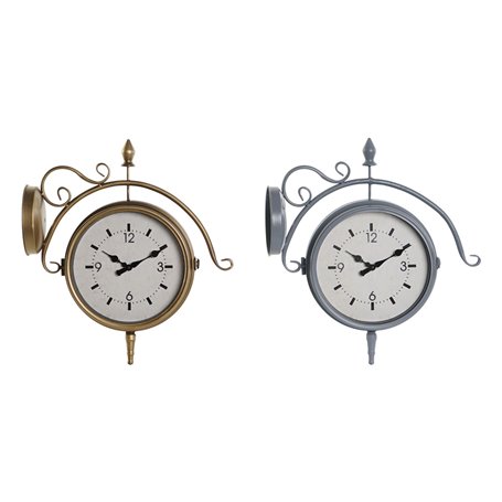 Horloge Murale DKD Home Decor 43 x 14,5 x 47 cm Verre Gris Doré Fer Trad 169,99 €