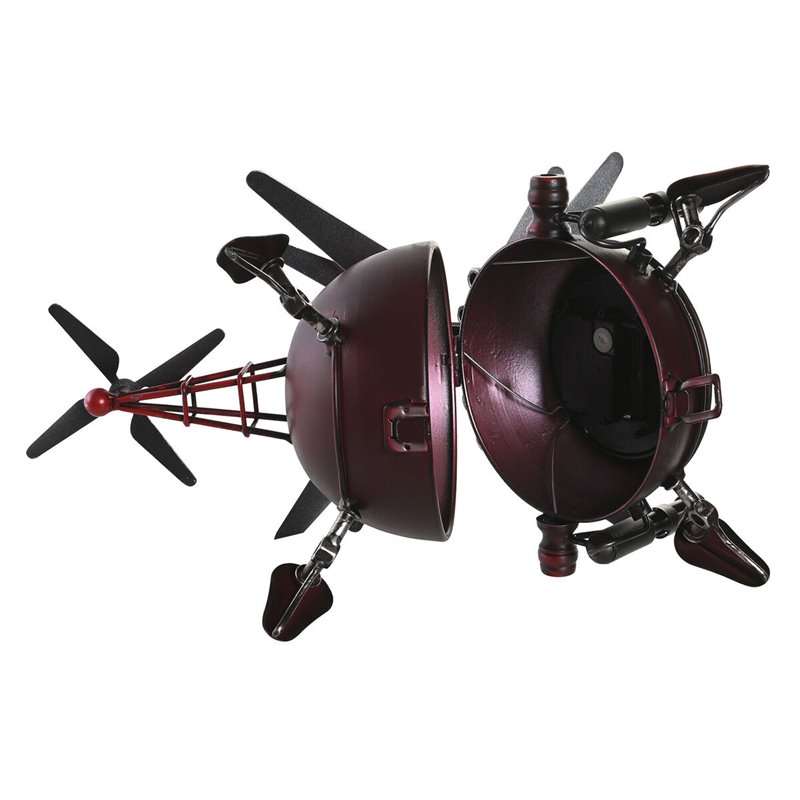 Image secondaire de Horloge de table DKD Home Decor 23 x 33,5 x 22 cm Verre Rouge Argenté Fer (2 Unités)