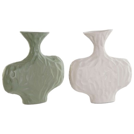 Vase DKD Home Decor Blanc Vert Aluminium 20 x 6 x 21 cm (2 Unités) 66,99 €