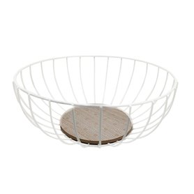 Coupe à fruits Versa Blanc Métal Bois MDF (28 x 11 x 28 cm) 46,99 €