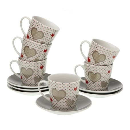 Lot de tasses avec soucoupes Versa Sweet Porcelaine (6 Pièces) (9 x 14 x 62,99 €