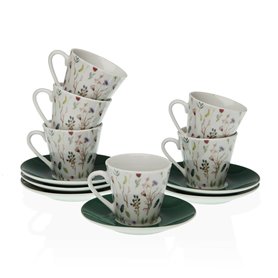 Lot de tasses avec soucoupes Versa Sansa Café Porcelaine (12 Pièces) 39,99 €
