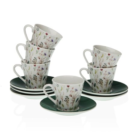 Lot de tasses avec soucoupes Versa Sansa Café Porcelaine (12 Pièces) 39,99 €