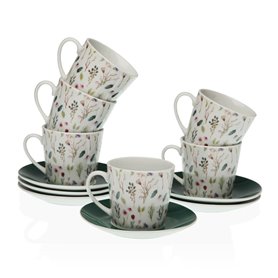 Lot de tasses avec soucoupes Versa Sansa Fleurs Thé Porcelaine (12 Pièce 64,99 €