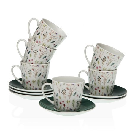 Lot de tasses avec soucoupes Versa Sansa Fleurs Thé Porcelaine (12 Pièce 64,99 €