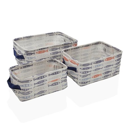 Set de basket Versa Rectangulaire Poissons 28 x 18 x 14 cm Polyester Tex 37,99 €