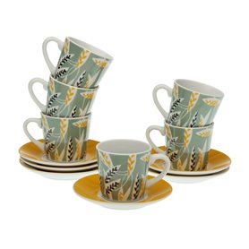 Jeu de 6 tasses avec plat Versa Elora Porcelaine 33,99 €