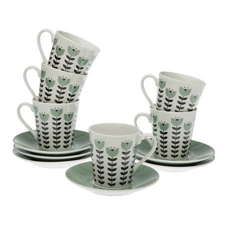 Jeu de 6 tasses avec plat Versa Erna Porcelaine 46,99 €