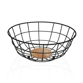 Coupe à fruits Versa Noir 28 x 12 x 28 cm Bois Bois d'hévéa Acier Fer 35,99 €