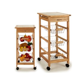 Chariot à légumes Métal Bois de pin Carrelage (37 x 76 x 37 cm) 211,99 €