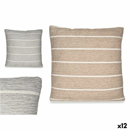 Coussin Rayures Gris Marron (45 x 12 x 45 cm) (12 Unités) 168,99 €