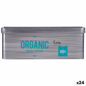 Boîte pour infusions Organic Tea Gris Fer blanc (11 x 7,1 x 18 cm) (24 U 135,99 €