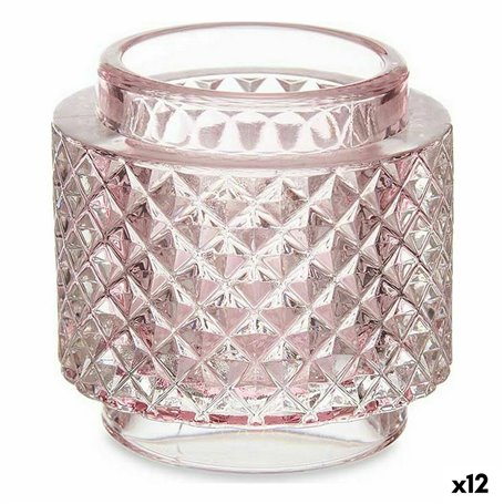 Bougeoir Rose verre (9 x 8,8 x 9 cm) (12 Unités) 129,99 €