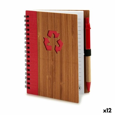 Cahier à Spirales avec Stylo Bambou 1 x 16 x 12 cm (12 Unités) 54,99 €