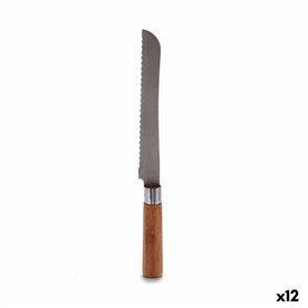 Couteau dentelé 2,8 x 2,5 x 32 cm Acier inoxydable Bambou (12 Unités) 50,99 €