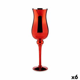 Bougeoir Verre Rouge 13,5 x 4,5 x 13,5 cm (6 Unités) 141,99 €