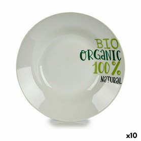 Assiette creuse Organic Blanc Vert Ø 20,6 cm Porcelaine (10 Unités) 88,99 €