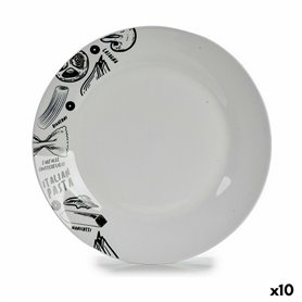 Assiette plate Ø 24,4 cm Noir Blanc Porcelaine Pâtes (10 Unités) 115,99 €