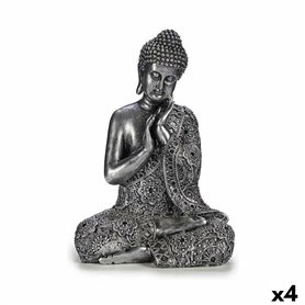 Figurine Décorative Buda Assis Argenté 22 x 33 x 18 cm (4 Unités) 199,99 €