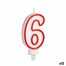 Bougie Anniversaire Numéro 6 Rouge Blanc (12 Unités) 20,99 €