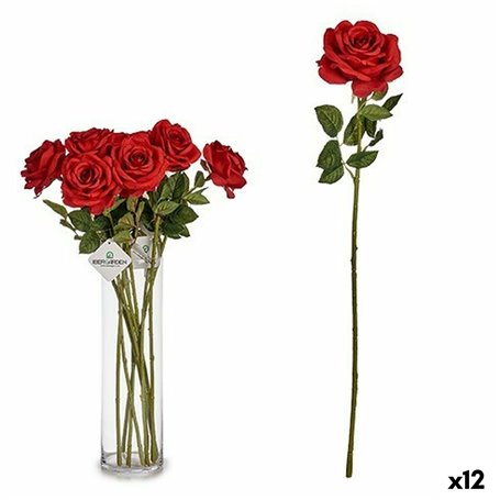 Branche Rose 65 cm Rouge Papier Vert Plastique (12 Unités) 70,99 €