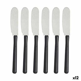 Lot Couteau à tartiner Argenté Noir Acier inoxydable Plastique (12 Unité 46,99 €