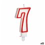 Bougie Anniversaire Numéro 7 Rouge Blanc (12 Unités) 20,99 €