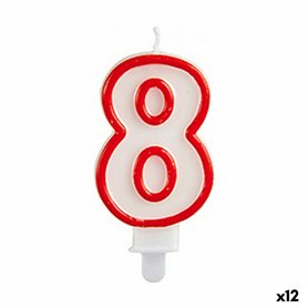Bougie Anniversaire Numéro 8 Rouge Blanc (12 Unités) 20,99 €