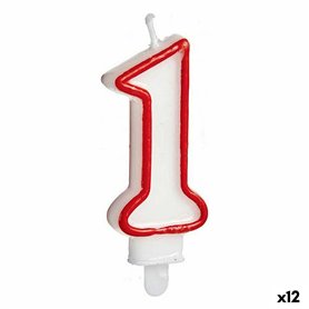 Bougie Anniversaire Numéro 1 Rouge Blanc (12 Unités) 20,99 €