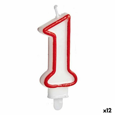 Bougie Anniversaire Numéro 1 Rouge Blanc (12 Unités) 20,99 €