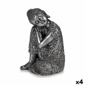 Figurine Décorative Buda Assis Argenté 20 x 30 x 20 cm (4 Unités) 199,99 €