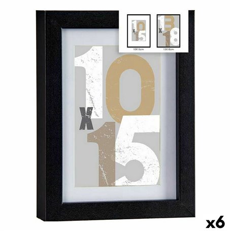 Cadre photo 16 x 21 x 2,5 cm Noir verre Bois MDF (6 Unités) 37,99 €