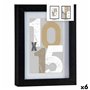 Cadre photo 16 x 21 x 2,5 cm Noir verre Bois MDF (6 Unités) 37,99 €