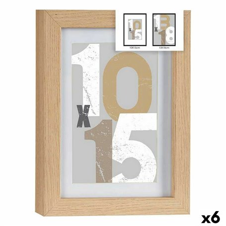 Cadre photo 16 x 21 x 2,5 cm Naturel verre Bois MDF (6 Unités) 37,99 €