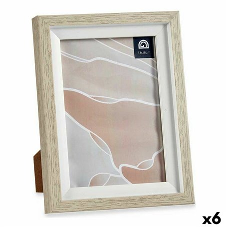 Cadre photo 16,5 x 21,5 x 2 cm Verre Beige Blanc Plastique (6 Unités) 37,99 €