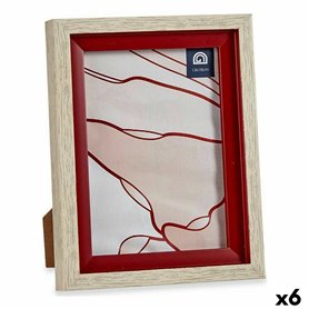 Cadre photo 17 x 2 x 21,8 cm Verre Rouge Bois Marron Plastique (6 Unités 37,99 €