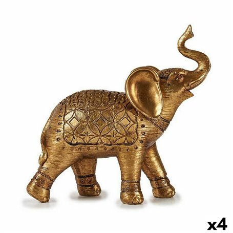 Figurine Décorative Eléphant Doré 27,5 x 27 x 11 cm (4 Unités) 159,99 €