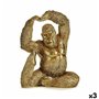 Figurine Décorative Yoga Gorille Doré 14 x 30 x 25,5 cm (3 Unités) 161,99 €