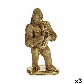 Figurine Décorative Gorille Saxophone Doré 18,5 x 38,8 x 22 cm (3 Unités 199,99 €