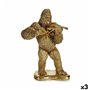 Figurine Décorative Gorille Violon Doré 16 x 40 x 30 cm (3 Unités) 229,99 €