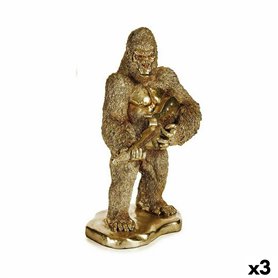 Figurine Décorative Gorille Guitare Doré 16 x 39 x 27 cm (3 Unités) 209,99 €