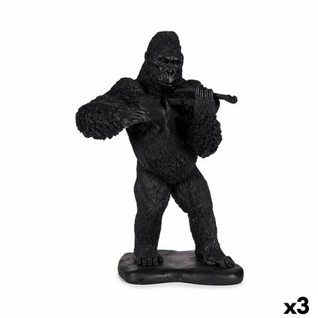 Figurine Décorative Gorille Violon Noir 17 x 41 x 30 cm (3 Unités) 229,99 €