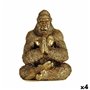 Figurine Décorative Yoga Gorille Doré 16 x 27,5 x 22 cm (4 Unités) 149,99 €