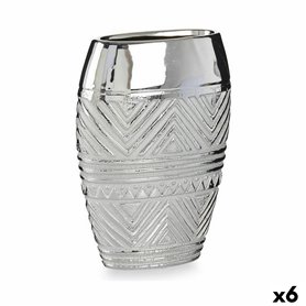Vase Largeur Argenté Céramique 9,5 x 26,5 x 19,5 cm (6 Unités) 145,99 €