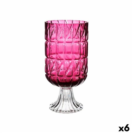 Vase Taillé Rose foncé Verre 13 x 26,5 x 13 cm (6 Unités) 132,99 €