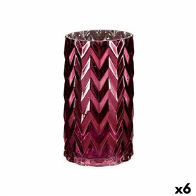 Vase Taillé Epis Rose Verre 11,3 x 19,5 x 11,3 cm (6 Unités) 110,99 €