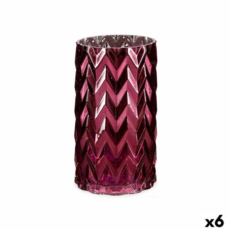 Vase Taillé Epis Rose Verre 11,3 x 19,5 x 11,3 cm (6 Unités) 110,99 €